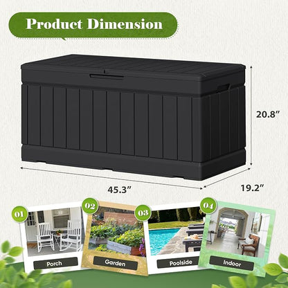 Flamaker Outdoor Storage Box 80 Gallon Resin Waterproof Deck Box Delivery Box - Image 4