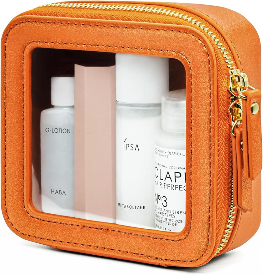 Popvibe Clear Makeup Bag Travel Cosmetic Case Transparent Toiletry Bag by POPVIBE