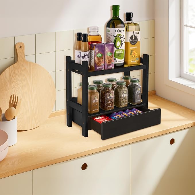 Sorbus Bamboo Bathroom Counter Organizer – 2-Tier Shelf - Image 2