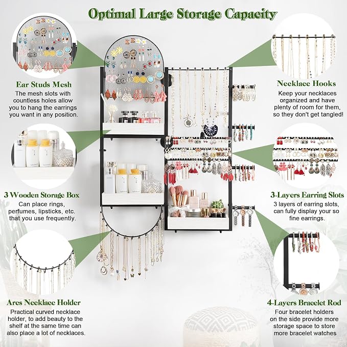 Keebofly Wall Mount Hanging Jewelry Organizer - Image 5