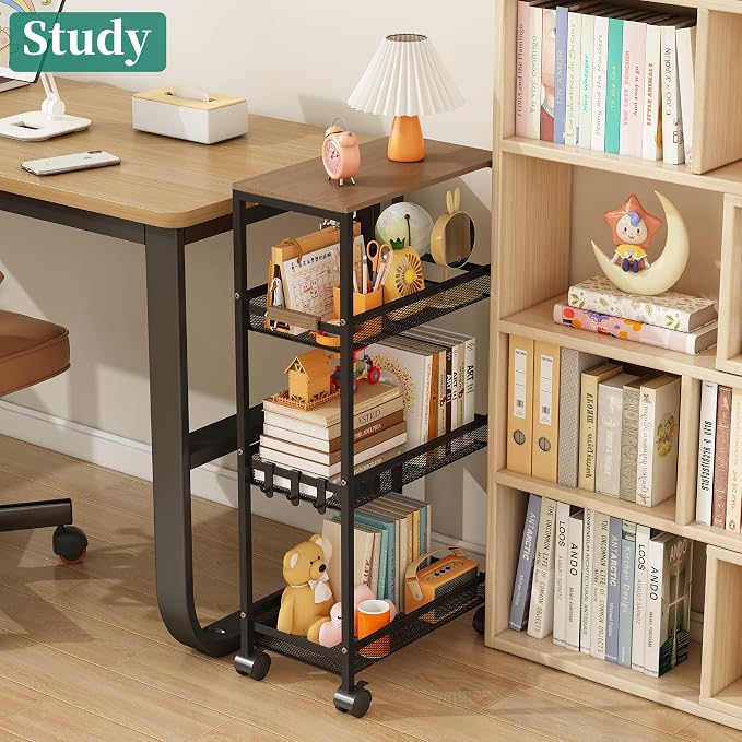 Utility Slim Storage Cart, 4 Tier Rolling Cart - Image 7