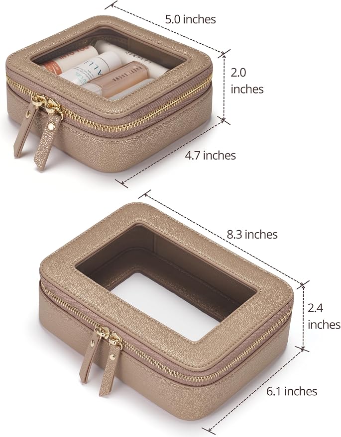 Popvibe Clear Makeup Bag Travel Cosmetic Case Transparent Toiletry Bag - Image 2