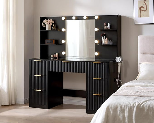 AMERLIFE 47.2" Fluted Vanity Desk by AMERLIFE
