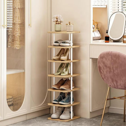 SORCEDAS Shoe Rack Vertical Shoe Shelf Narrow Tall Storage - Image 2