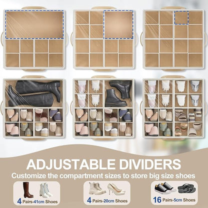 Large Shoe Organizer for Closet, 16 Pairs Shoe Storage Box - Image 5