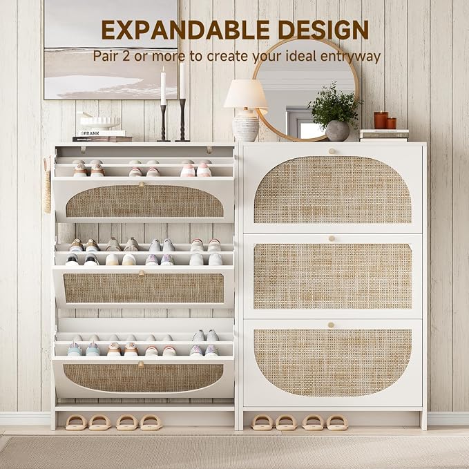 Nicetree Shoe Cabinet Storage for Entryway Slim 9.5" Freestanding Floor Base - Image 8