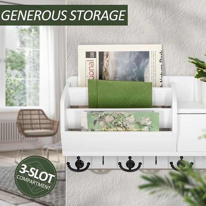 Rebee Vision Key Holder Wall Mount and Mail Organizer : Farmhouse Key and Mail - Image 2