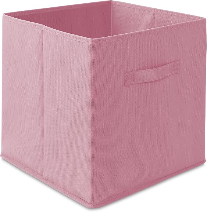 Casafield Set of 6 Collapsible Fabric Cube Storage Bins, Light Pink - Image 2