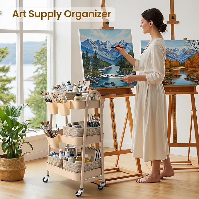3-Tier Rolling Utility Cart - Image 4