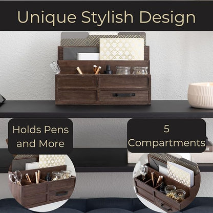 BLU MONACO | Wooden Mail Organizer - Image 5