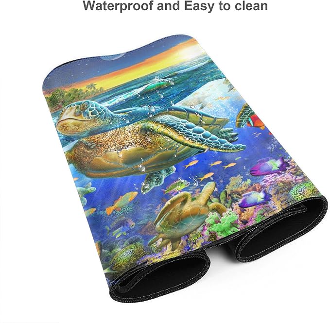 Desk Mat, Sea Turtle Extended Gaming Mouse Pad - Image 4