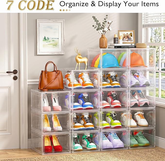 7 code Shoe Organizer, Collapsible Closet Storage Rack - Image 4