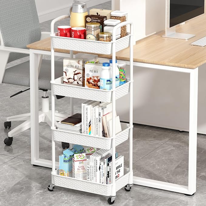 MOYIPIN 4-Tier Plastic Rolling Utility Cart - Image 3