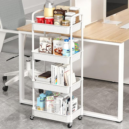 MOYIPIN 4-Tier Plastic Rolling Utility Cart - Image 3