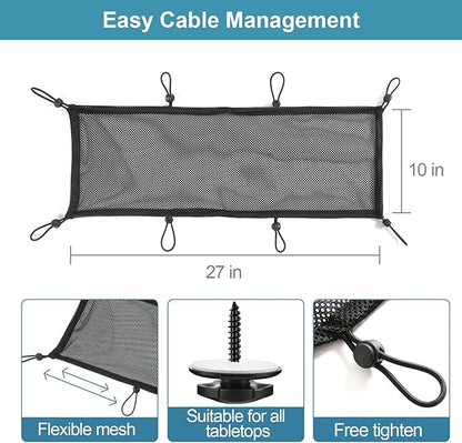 Under Desk Cable Management Net, Extra Large Capacity Wire Management Kit Under - Image 2