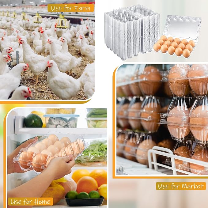 Zubebe 200 Clear Plastic Egg Trays - Image 7