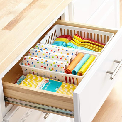 Tribello Plastic Bin Baskets for Organizing, Rectangle 9 x 6 x 2 - Image 2