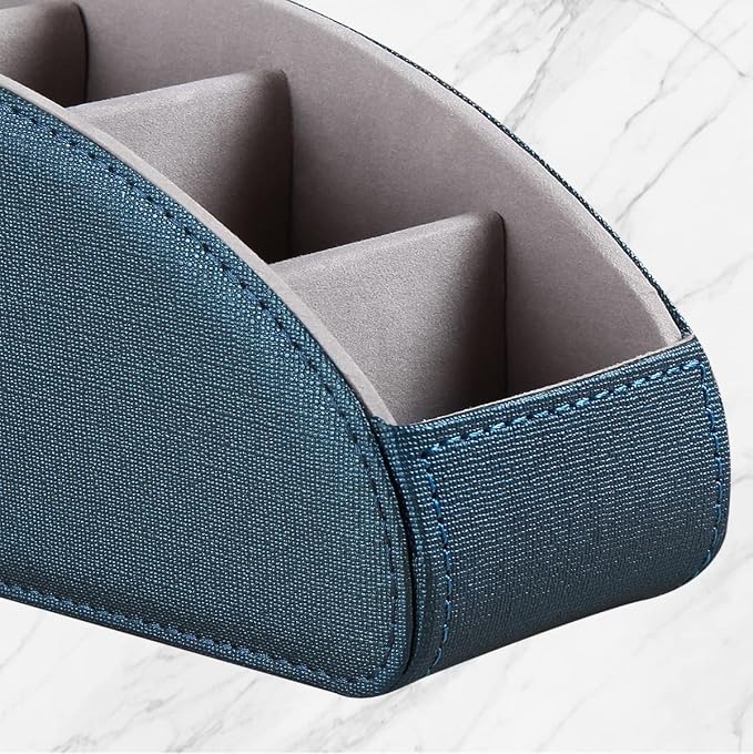 Remote Control Holder, Leather 5 Rooms Desk Organizer and Decorations - Image 6