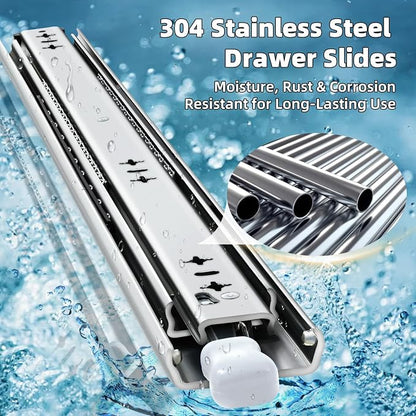YENUO 304 Stainless Steel Locking Drawer Slides 12–40 Inch 220 LB | Side Mount - Image 4