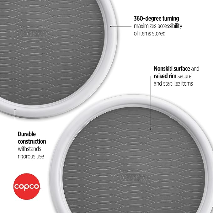 Copco 9 Inch Non Skid Pantry Cabinet Lazy Susan Turntable, Spinning Organizer - Image 3