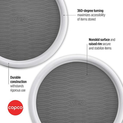 Copco 9 Inch Non Skid Pantry Cabinet Lazy Susan Turntable, Spinning Organizer - Image 3