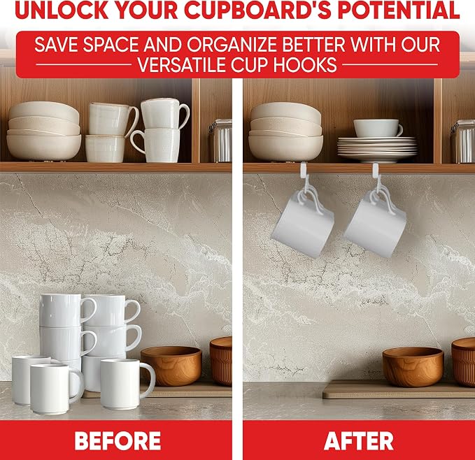 Better Houseware Coffee Mug Holder, Under-Shelf Mug Rack - Image 3