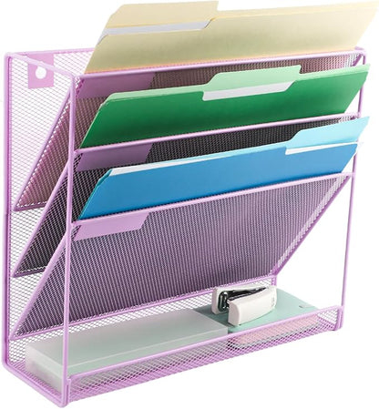 EASEPRES Desk File Organizer Mesh 4-Tier, Hanging Wall Mount Document - Image 7