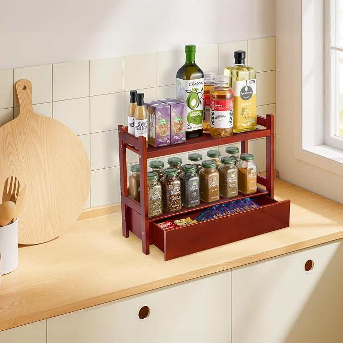 Sorbus Bamboo Bathroom Counter Organizer – 2-Tier Shelf - Image 2