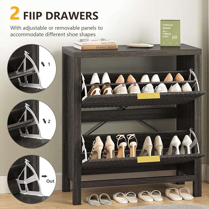Fluted Shoe Cabinet Storage - Image 4