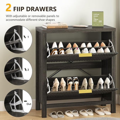 Fluted Shoe Cabinet Storage - Image 4