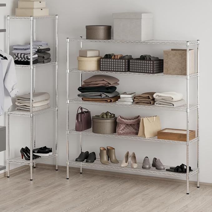 14" Deep x 60" Wide x 64" Height Wire Shelving Kit | 5-Tier | NSF Commercial - Image 7