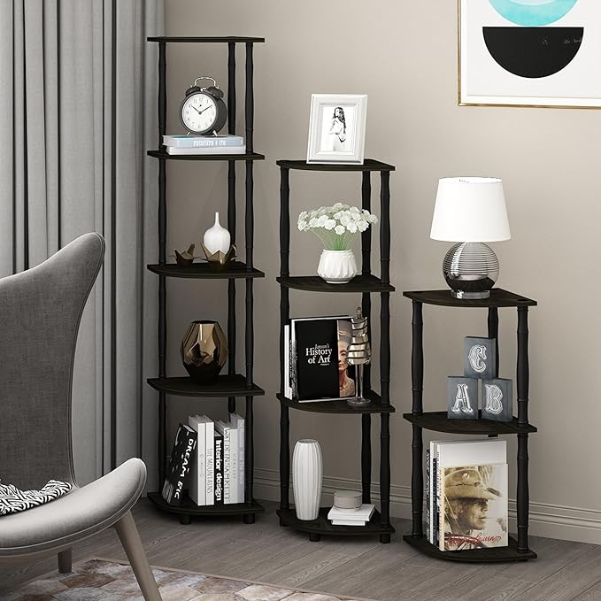 Furinno Turn-N-Tube 5 Tier Corner Display Rack Multipurpose Shelving Unit - Image 2