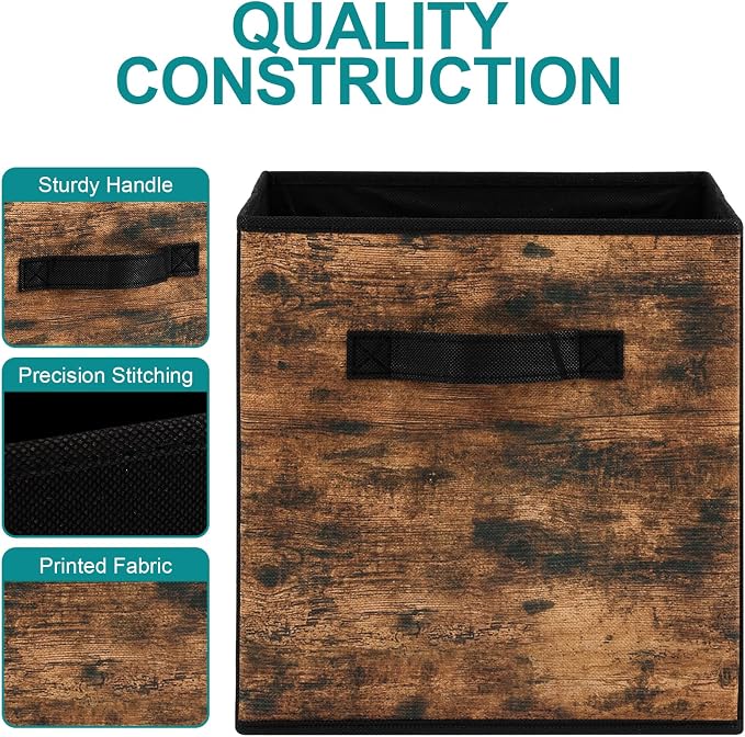 Stero Fabric Storage Cubes, 6 Pack Foldable Storage Bins - Image 4