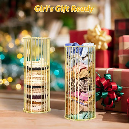 Gold Metal Hair Ties Holder Organizer – Stylish Scrunchie Stand - Image 5