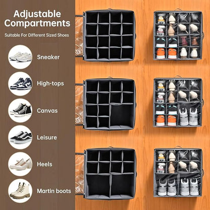 INSTY 2 Pack Shoe Organizer for Closet, Fits up to 32 Pairs, Adjustable - Image 3