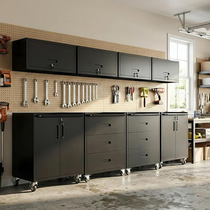Garage Cabinet System | Heavy Duty Steel All-in-One Modular Garage Cabinet Set by VIYET