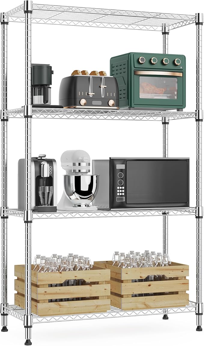 1000 lbs 4Tier Shelf Metal Storage Shelves Wire Rack Closet Organizers by MEIGAOPLASTICANDMETALHKCOLIMITED