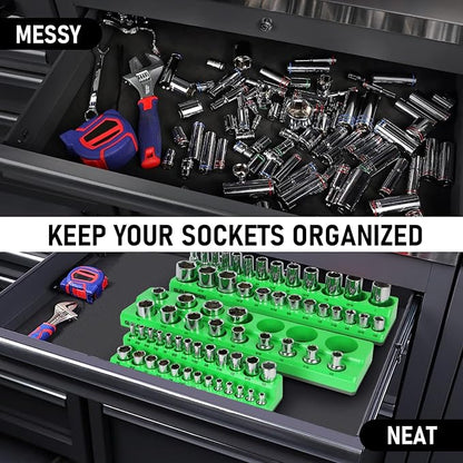 8PCS Magnetic Socket Organizer Set, Magnetic Socket Holder, 1/2" Metric & SAE - Image 7