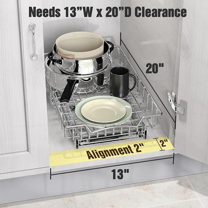 Simple Houseware Under Cabinet Pull Out Sliding Shelf Drawer, 18Dx11W | - Image 3