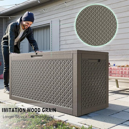 110 Gallon Outdoor Deck Box, Resin Waterproof Storage Box - Image 3