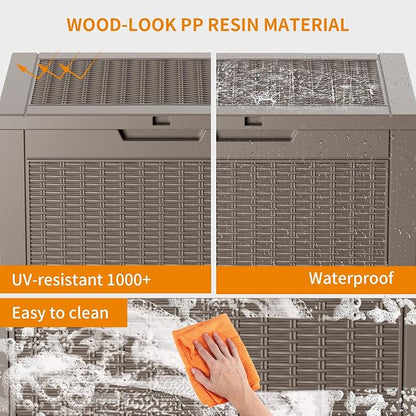 30 Gallon Resin Deck Box, Lockable Patio Outdoor Storage Box - Image 5