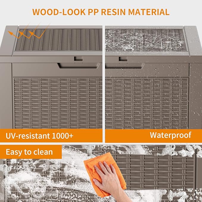 32 Gallon Outdoor Storage Box, Large Resin Deck Box - Image 6