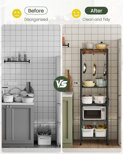 5-Tier Pot Rack, Floorstanding Pots and Pans Organizer, Kitchen Bakers Rack - Image 6