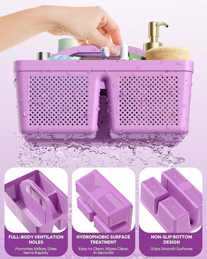 4 Pack Portable Shower Caddy, Integrated Handle, Reinforced Plastic, Organizer - Image 5