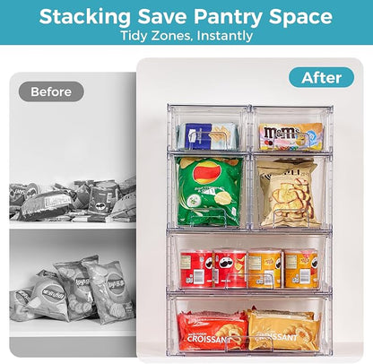 Vtopmart 6 Pack Clear Stackable Storage Drawers, Plastic Drawers - Image 5