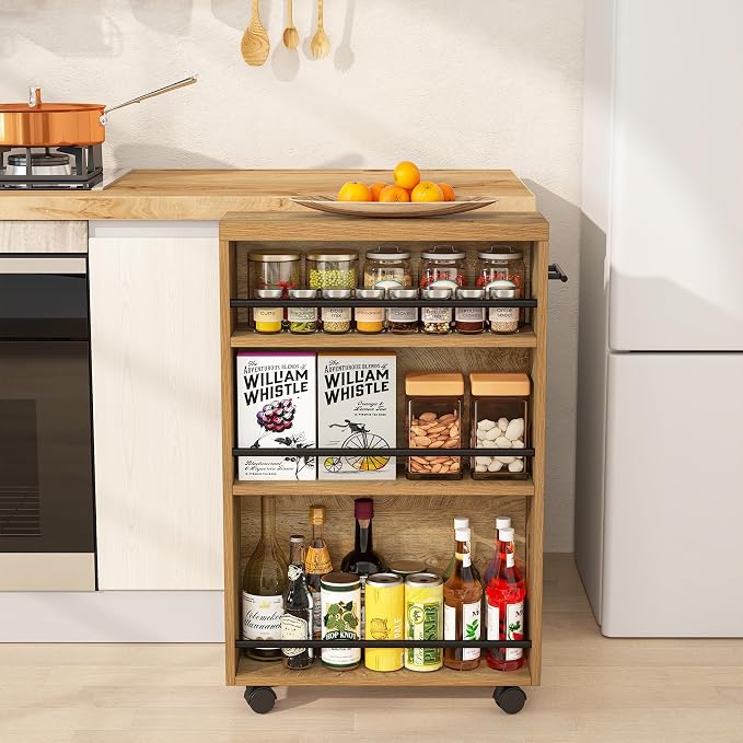 Tribesigns Slim Storage Cart, Rolling Narrow Kitchen Cart on Wheels - Image 7