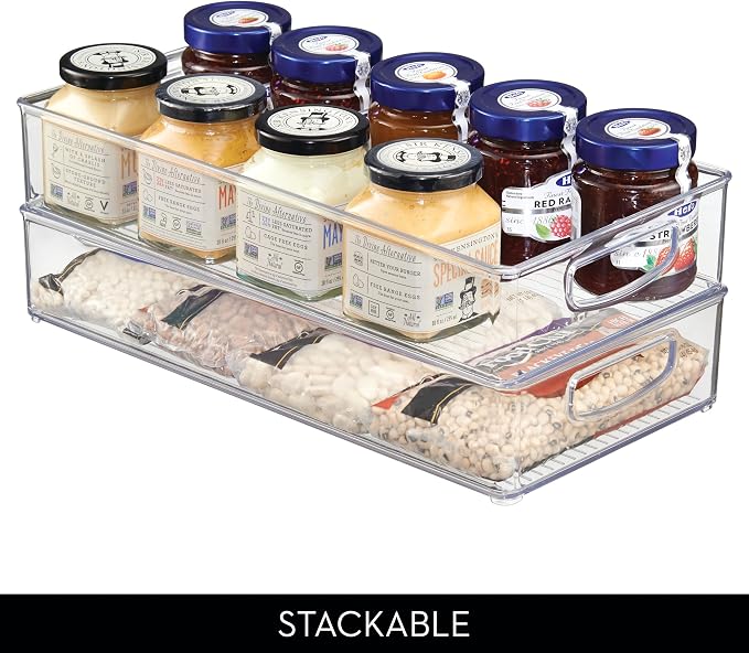 iDesign Stackable Clear Plastic Extra Long Pantry Organizers, - Image 5