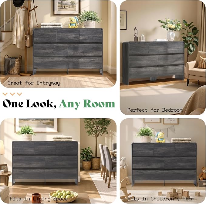 AMERLIFE 7 Drawer Dresser for Bedroom, Anti-Tip Kit, Wood Cabinet Organizer for - Image 8