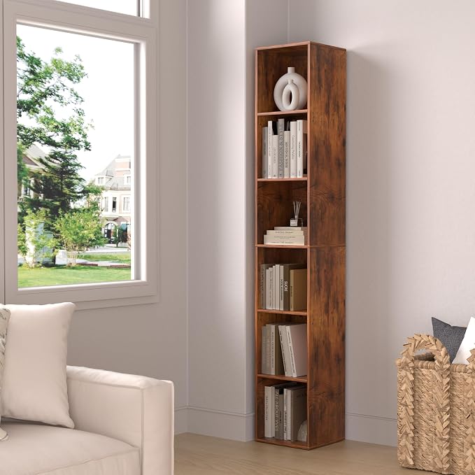6 Cube Storage Organizer, 6 Tier Cube Low Bookcase Freestanding Storage Display - Image 9