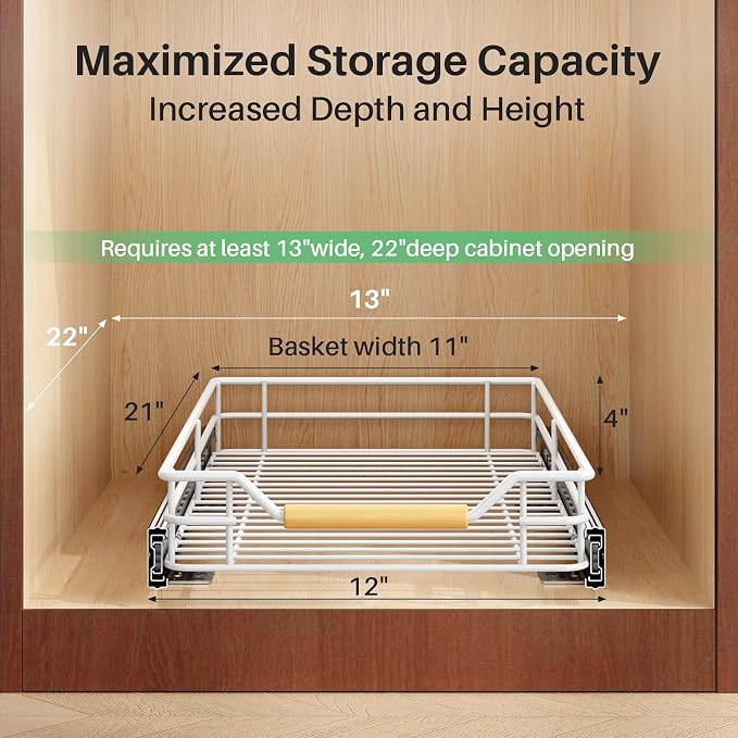 Pull out Cabinet Organizer, Heavy Duty Smooth Sliding Under Cabinet Shelves - Image 3